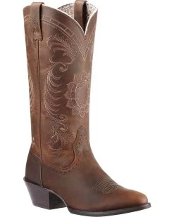 Ariat Women's Magnolia Sunflower Stitch Western Boots - Medium Toe