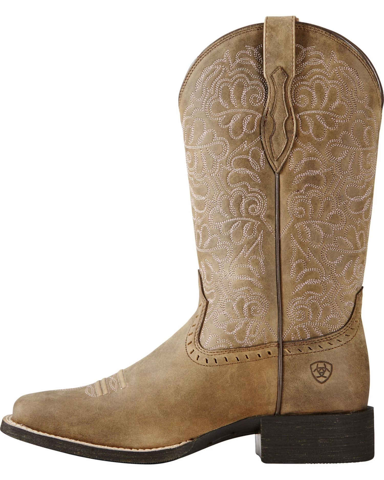 Ariat Women's Rich Brown Round Up Remuda Western Boots - Square Toe 9 Ariat Women's Rich Brown Round Up Remuda Western Boots - Square Toe - Image 7