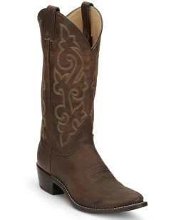Justin Men's Leather Western Boots - Medium Toe