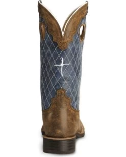 Twisted X Men's Distressed Ruff Stock Western Boots - Broad Square Toe -Best Cowboy Boot Store 036B30 B1 BK