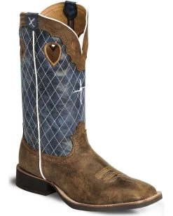 Twisted X Men's Distressed Ruff Stock Western Boots - Broad Square Toe