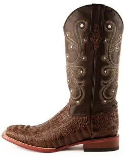 Ferrini Men's Caiman Croc Print Western Boots - Broad Square Toe -Best Cowboy Boot Store 036G45 36 P3