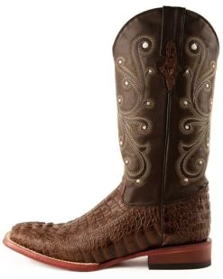 Ferrini Men's Caiman Croc Print Western Boots - Broad Square Toe -Best Cowboy Boot Store 036G45 7059 P3