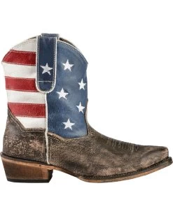 Roper Women's American Beauty Flag Ankle Boots -Best Cowboy Boot Store 0454D3 41 RT