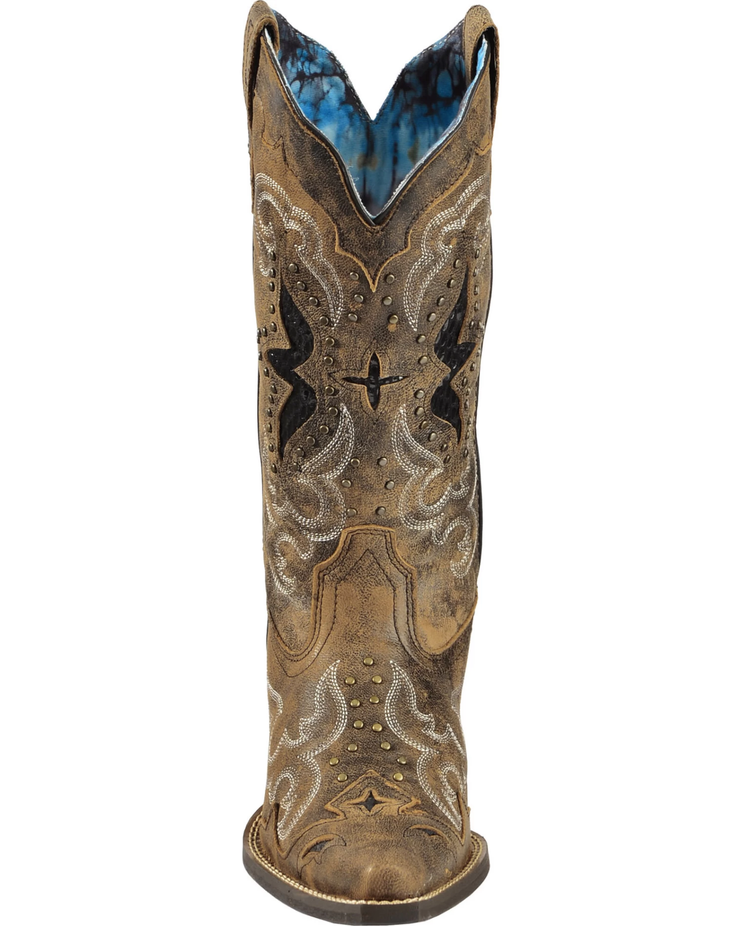 Laredo Women's Lucretia Studded Snake Inlay Western Boots - Snip Toe 6 Laredo Women's Lucretia Studded Snake Inlay Western Boots - Snip Toe - Image 4