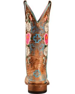 Macie Bean Women's Rose Garden Western Boots - Broad Square Toe -Best Cowboy Boot Store 0458M2 D2 BK