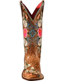 Macie Bean Women's Rose Garden Western Boots - Broad Square Toe -Best Cowboy Boot Store 0458M2 D2 FT
