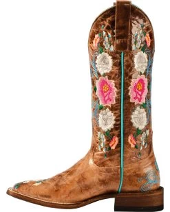 Macie Bean Women's Rose Garden Western Boots - Broad Square Toe -Best Cowboy Boot Store 0458M2 D2 LT