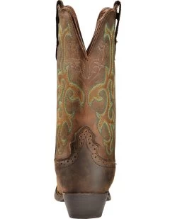 Justin Women's 12" Square Toe Stampede Western Boots -Best Cowboy Boot Store 045E79 PH BK