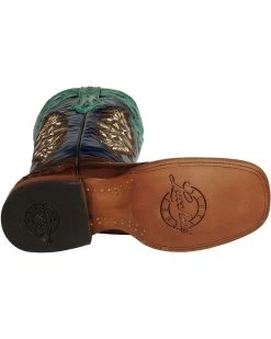 Lucchese Women's Handmade 1883 Amberlyn Full Quill Ostrich Western Boots - Square Toe  -Best Cowboy Boot Store 045T32 AG BM