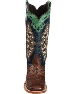 Lucchese Women's Handmade 1883 Amberlyn Full Quill Ostrich Western Boots - Square Toe  -Best Cowboy Boot Store 045T32 AG FT