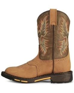 Ariat Boys' Workhog Western Boots - Square Toe -Best Cowboy Boot Store 053710 BR LT