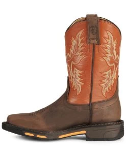 Ariat Boys' Earth Workhog Western Boots - Broad Square Toe -Best Cowboy Boot Store 053711 B8 LT