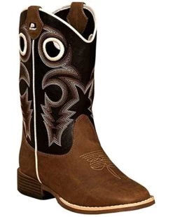 Double Barrel Boys' Trace Western Boots - Square Toe 