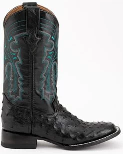 Ferrini Men's Full-Quill Ostrich Embroidered Western Boots - Broad Square Toe -Best Cowboy Boot Store 066845 89 P2