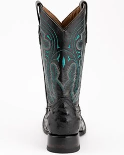 Ferrini Men's Full-Quill Ostrich Embroidered Western Boots - Broad Square Toe -Best Cowboy Boot Store 066845 89 P5