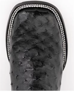 Ferrini Men's Full-Quill Ostrich Embroidered Western Boots - Broad Square Toe -Best Cowboy Boot Store 066845 89 P6