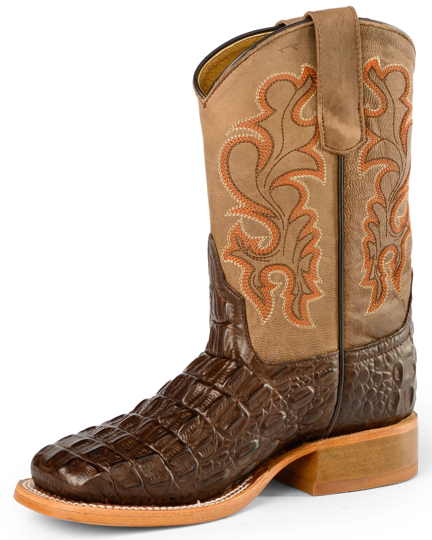 Horse Power Boys' Nile Croc Print Western Boots - Square Toe 3 Horse Power Boys' Nile Croc Print Western Boots - Square Toe