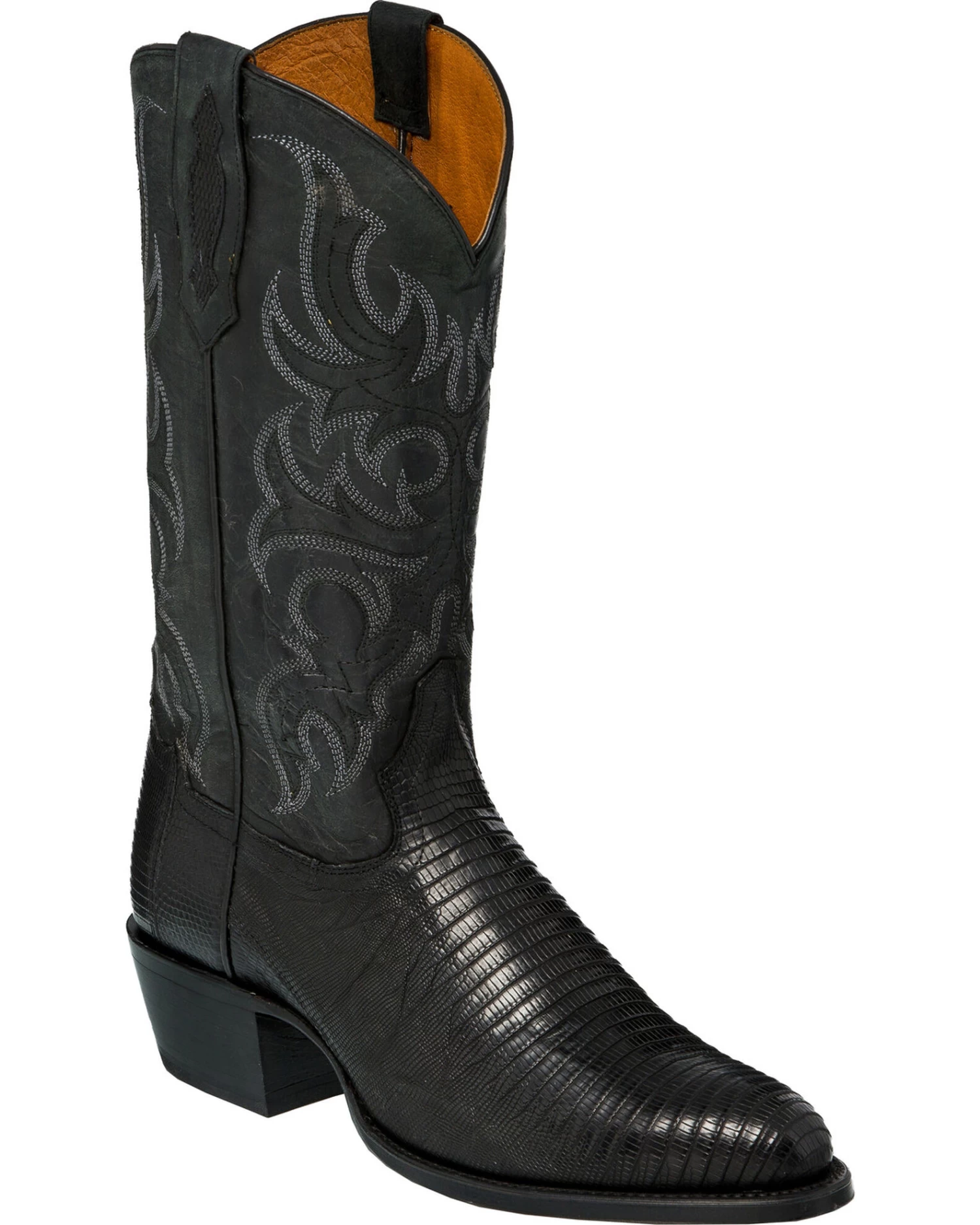 Tony Lama Men's Nacogdoches Black Teju Lizard Western Boots - Medium Toe 3 Tony Lama Men's Nacogdoches Black Teju Lizard Western Boots - Medium Toe