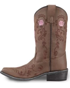 Shyanne Girls' Floral Embroidered Western Boots - Pointed Toe 11 Shyanne Girls' Floral Embroidered Western Boots - Pointed Toe -Best Cowboy Boot Store 2000221650 200 LT