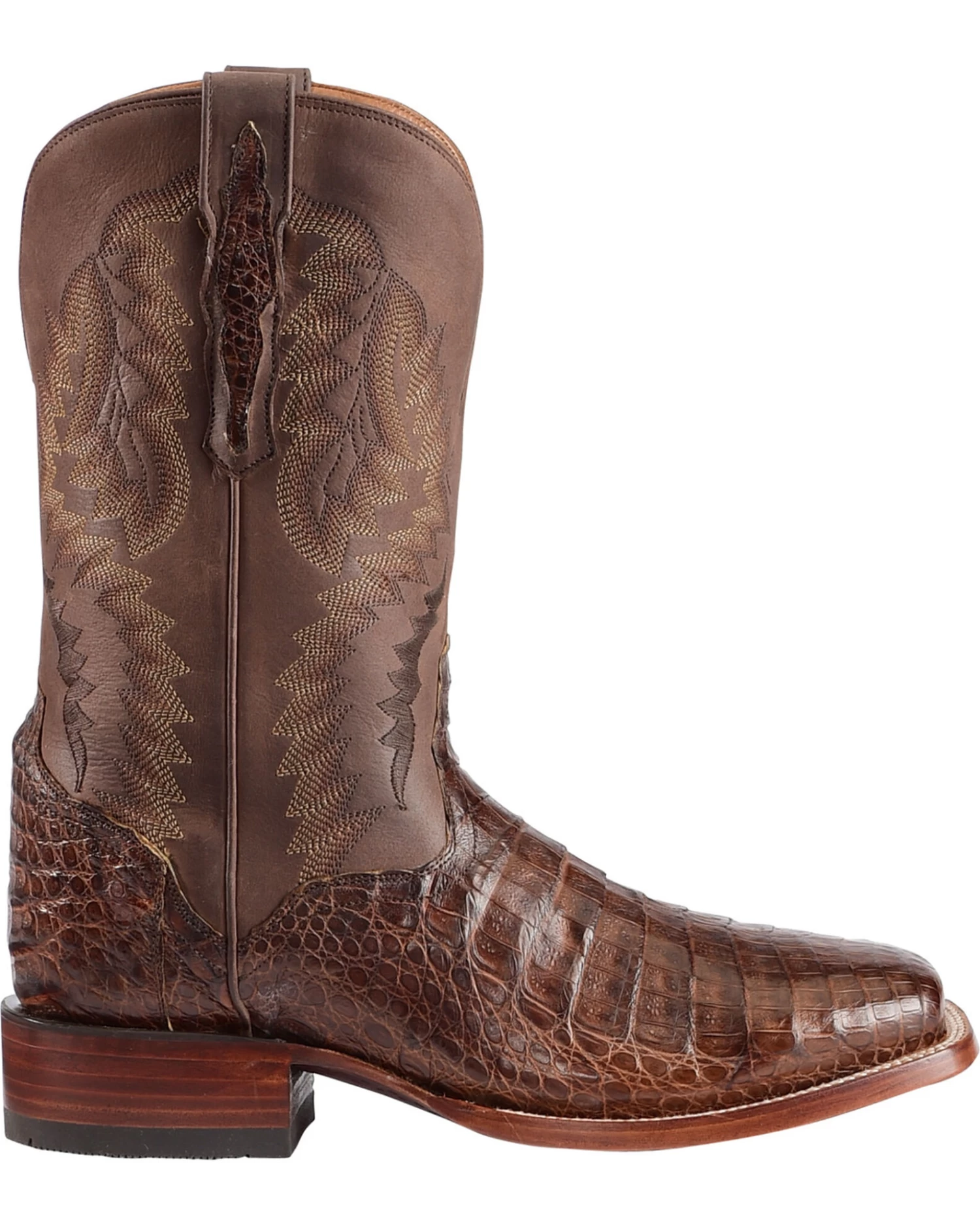 El Dorado Men's Handmade Caiman Belly Stockman Boots - Broad Square Toe 4 El Dorado Men's Handmade Caiman Belly Stockman Boots - Broad Square Toe - Image 2
