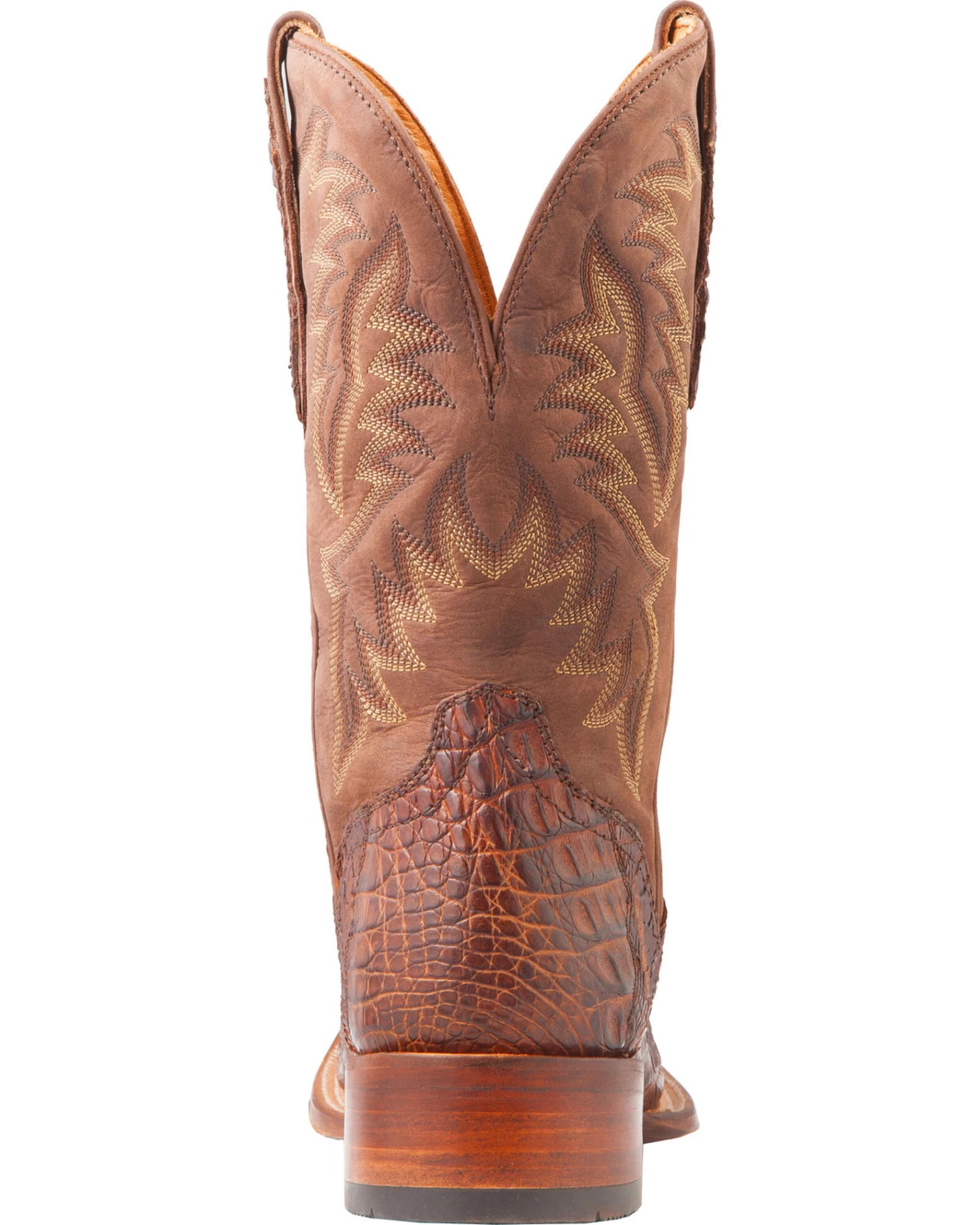 El Dorado Men's Handmade Caiman Back Brass Stockman Boots - Broad Square Toe 15 El Dorado Men's Handmade Caiman Back Brass Stockman Boots - Broad Square Toe - Image 13