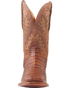 El Dorado Men's Handmade Caiman Back Brass Stockman Boots - Broad Square Toe 24 El Dorado Men's Handmade Caiman Back Brass Stockman Boots - Broad Square Toe -Best Cowboy Boot Store 2000221949 221 FT