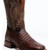 El Dorado Men's Handmade Caiman Back Brass Stockman Boots - Broad Square Toe -Best Cowboy Boot Store 2000221949 221 P1
