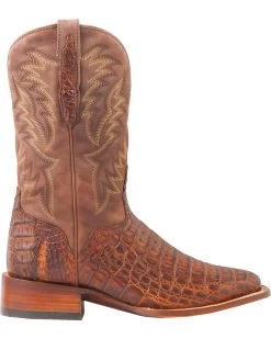 El Dorado Men's Handmade Caiman Back Brass Stockman Boots - Broad Square Toe 22 El Dorado Men's Handmade Caiman Back Brass Stockman Boots - Broad Square Toe -Best Cowboy Boot Store 2000221949 221 RT