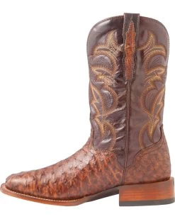 El Dorado Men's Handmade Full Quill Ostrich Stockman Boots - Broad Square Toe 10 El Dorado Men's Handmade Full Quill Ostrich Stockman Boots - Broad Square Toe -Best Cowboy Boot Store 2000221953 221 LT