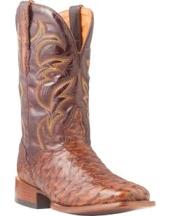 El Dorado Men's Handmade Full Quill Ostrich Stockman Boots - Broad Square Toe