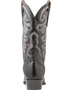 El Dorado Men's Handmade Ostrich Leg Western Boots - Medium Toe -Best Cowboy Boot Store 2000221956 001 BK