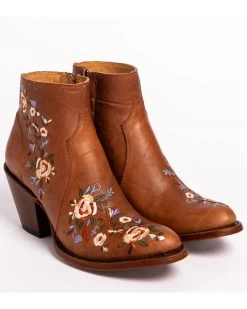 Shyanne Women's Millie Floral Embroidered Booties - Round Toe  -Best Cowboy Boot Store 2000222872 200 FT