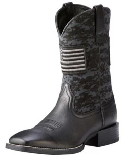 Ariat Men's Camo Sport Patriot Western Performance Boots - Broad Square Toe 