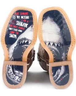 Tin Haul Boys' Tan And Red 8" Leather Western Boots - Square Toe 7 Tin Haul Boys' Tan And Red 8" Leather Western Boots - Square Toe -Best Cowboy Boot Store 2000228353 280 D2