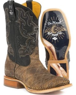 Tin Haul Men's What's Your Angle Western Boots - Broad Square Toe