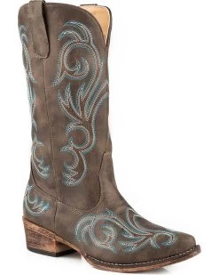 Roper Women's Brown Riley Vintage Western Boots - Snip Toe