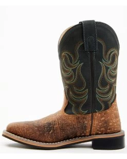 Smoky Mountain Boys' Jesse Bison Leather Print Boot - Square Toe -Best Cowboy Boot Store 2000236238 200 P3