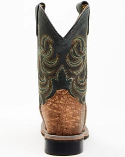 Smoky Mountain Boys' Jesse Bison Leather Print Boot - Square Toe -Best Cowboy Boot Store 2000236238 200 P5