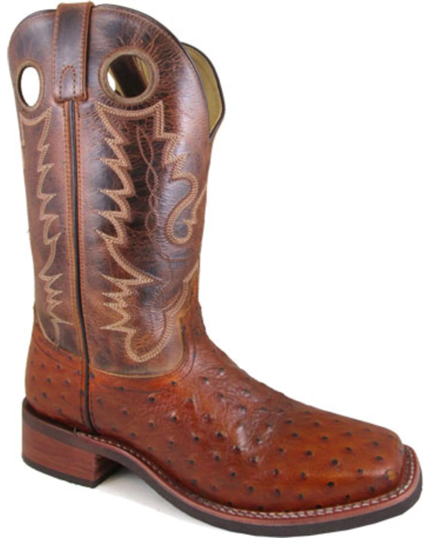 Smoky Mountain Men's Danville Ostrich Print Boots - Square Toe 3 Smoky Mountain Men's Danville Ostrich Print Boots - Square Toe