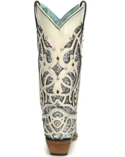 Corral Women's White Turquoise Glitter Chameleon Sun Boots - Snip Toe  -Best Cowboy Boot Store 2000237668 100 P5
