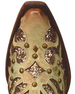 Corral Women's Mint Glitter Inlay Western Boots - Snip Toe  -Best Cowboy Boot Store 2000239665 300 TP