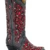 Corral Women's Crystal And Red Sequin Inlay Western Boots - Snip Toe