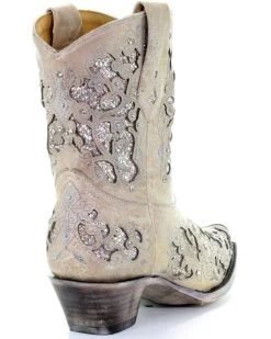 Corral Women's Metallic Glitter Inlay & Crystal Boots - Snip Toe -Best Cowboy Boot Store 2000241024 100 D2