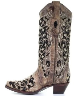 Corral Women's Floral Embroidered Western Boots - Snip Toe 9 Corral Women's Floral Embroidered Western Boots - Snip Toe -Best Cowboy Boot Store 2000257878 200 P3