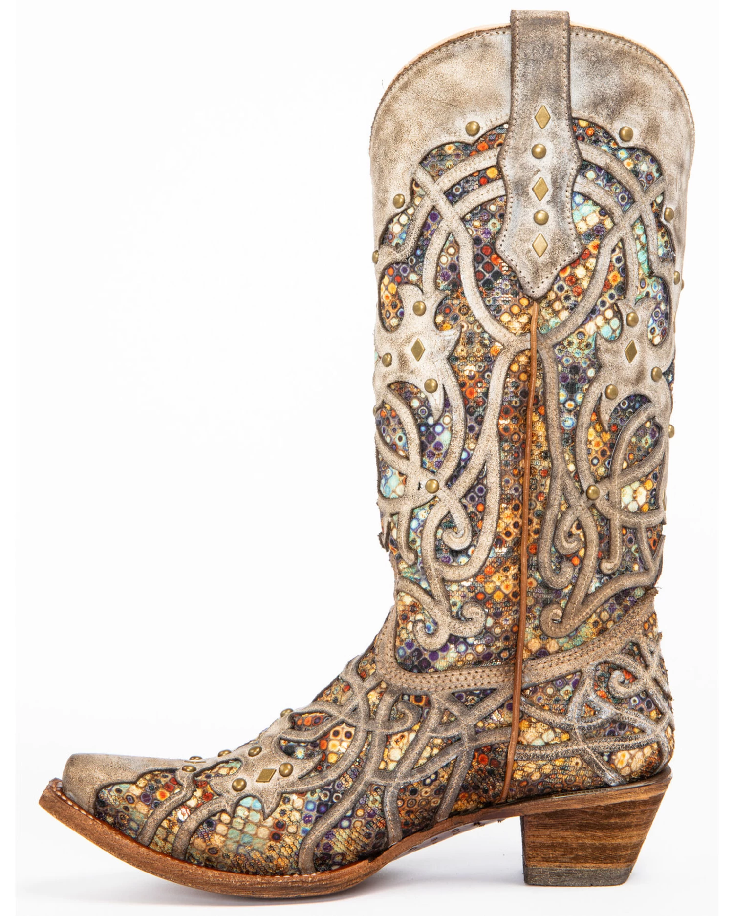 Corral Women's Taupe Inlay Western Boots - Snip Toe 5 Corral Women's Taupe Inlay Western Boots - Snip Toe - Image 3