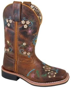 Smoky Mountain Little Girls' Floralie Western Boots - Square Toe