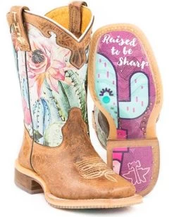 Tin Haul Girls' Cactilicious Embroidered Western Boots - Square Toe 7 Tin Haul Girls' Cactilicious Embroidered Western Boots - Square Toe -Best Cowboy Boot Store 2000279896 200 P3