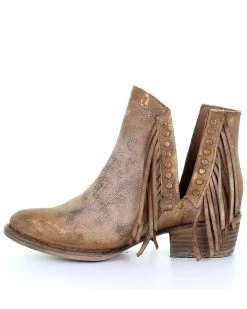Circle G Women's Brown Studded Fringe Booties - Round Toe -Best Cowboy Boot Store 2000282867 200 P3