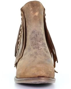 Circle G Women's Brown Studded Fringe Booties - Round Toe -Best Cowboy Boot Store 2000282867 200 P5